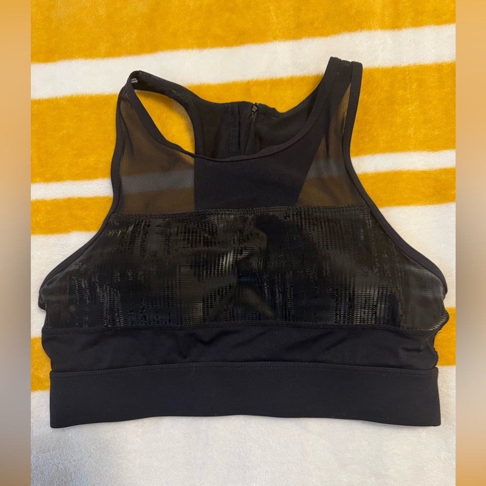 Zyia Black Sheer Mesh Sports Bra